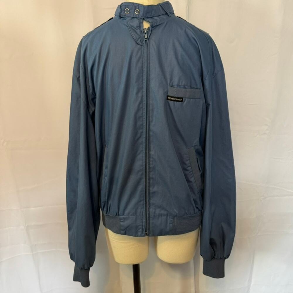 Vintage Members Only Blue Bomber Jacket Size 42 Made in Hong Kong 80s Style